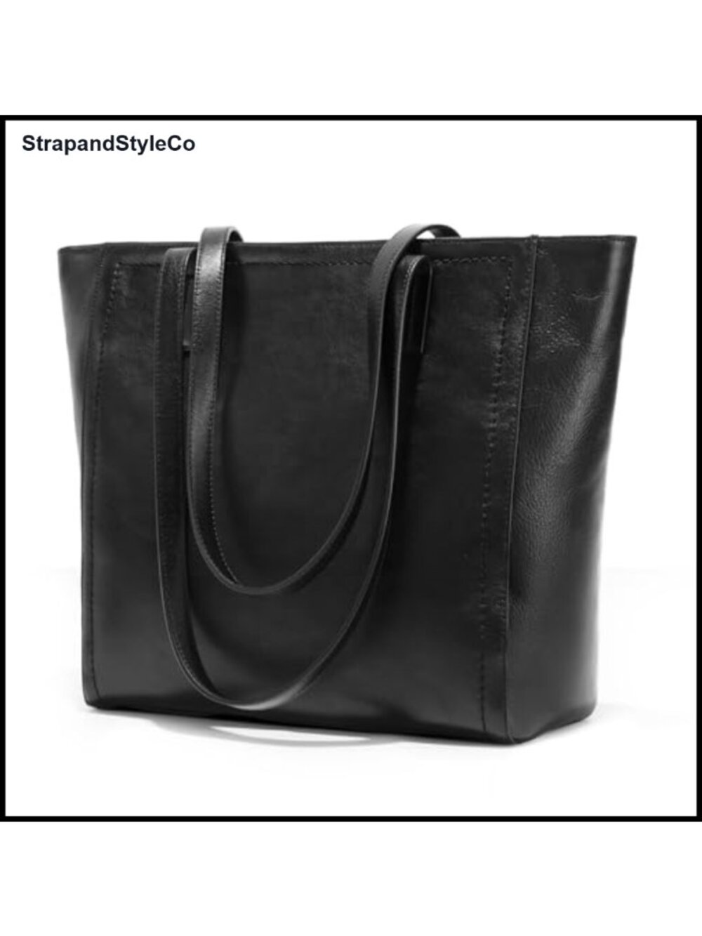 Vintage Waxed Cowhide Leather Tote Bag with 14'' Laptop Sleeve